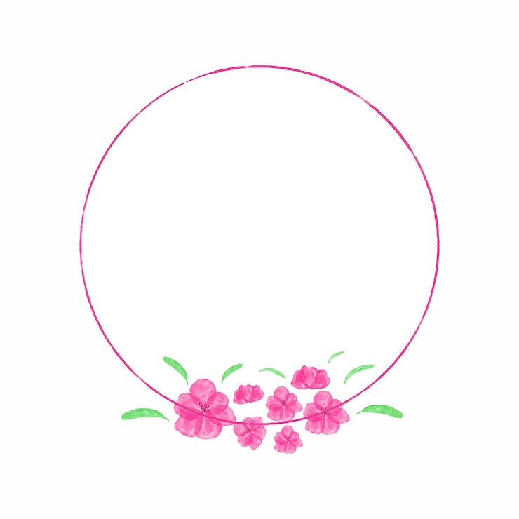 Vector gratuito patrón de fondo de acuarela de flores de círculo de marco de vector