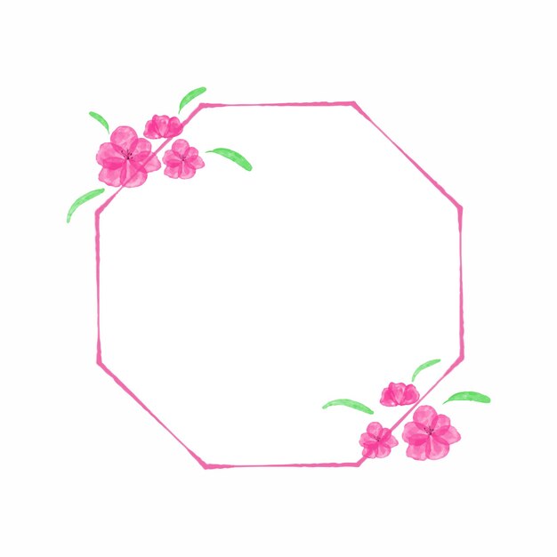 Patrón de fondo de acuarela de flores de hexágono de marco de vector