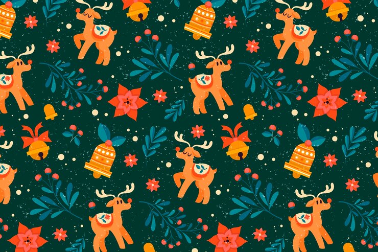 Vector gratuito patrón de fondo de navidad vintage
