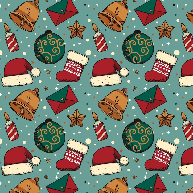 Patrón de fondo de Navidad vintage