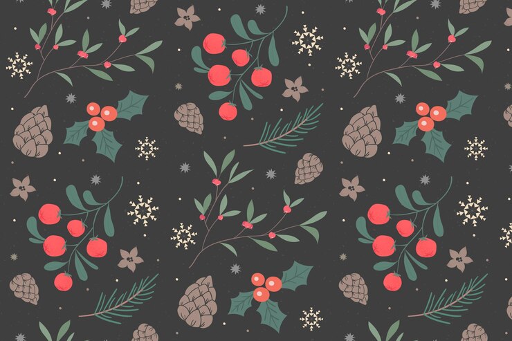Vector gratuito patrón de fondo de navidad vintage