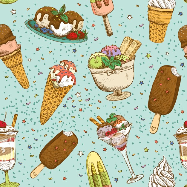 Patrón de fondo transparente de helado