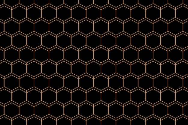 Patrón de forma hexagonal de estilo geométrico en fondo oscuro