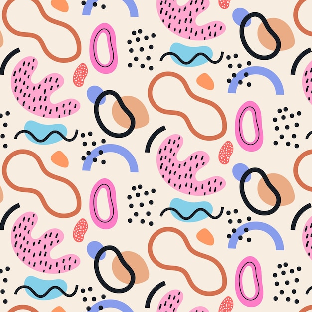 Patrón de formas abstractas dibujadas a mano
