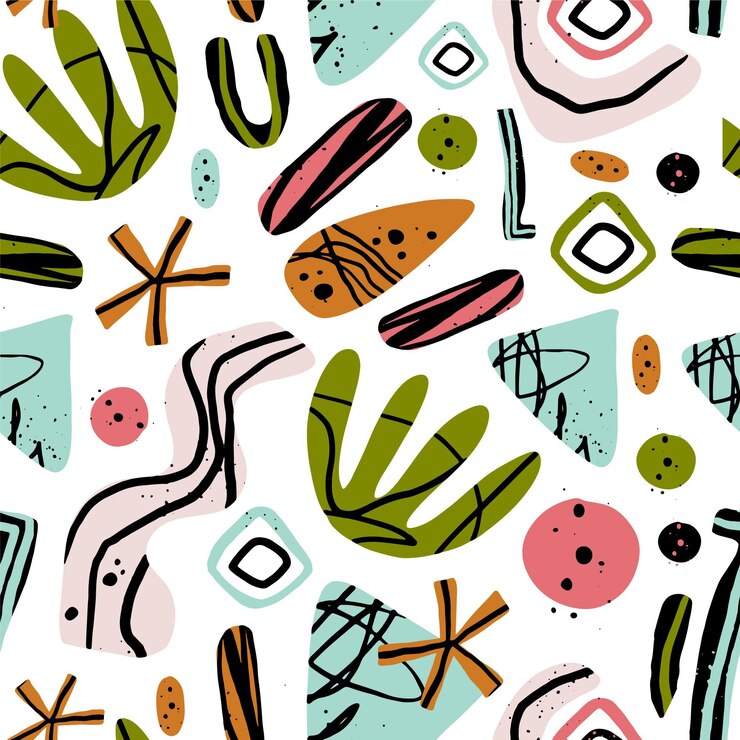 Patrón de formas abstractas dibujadas a mano