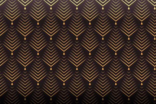 Patrón de formas de árbol art deco degradado