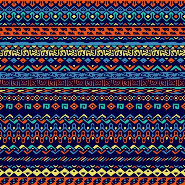 Patrón de formas étnicas de colores