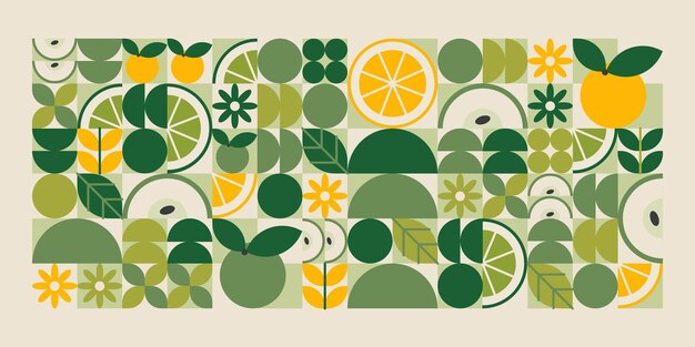 Patrón de formas geométricas de plantas verdes
