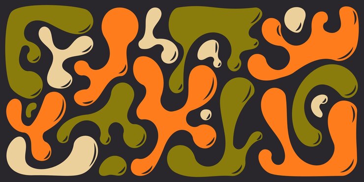 Vector gratuito el patrón de formas líquidas funky