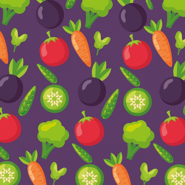 Patrón fresco de alimentos saludables