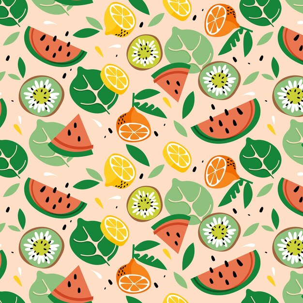 Patrón de frutas coloridas