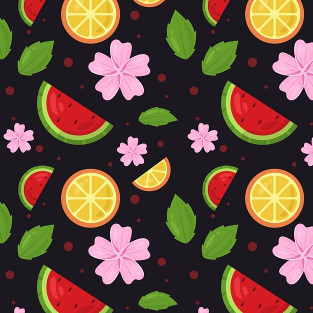 Vector gratuito patrón de frutas coloridas