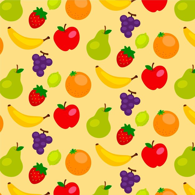 Patrón de frutas coloridas
