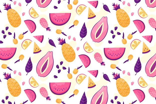 Patrón de frutas coloridas