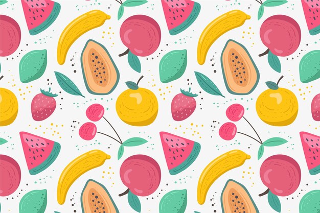 Patrón de frutas con limas