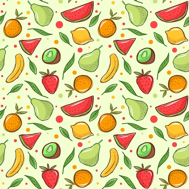 Patrón de frutas con plátano