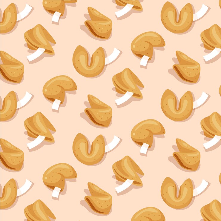 Vector gratuito patron para galletas de la fortuna dibujadas a mano