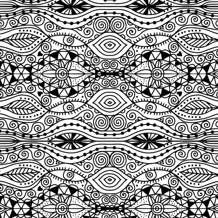 Vector gratuito patrón de garabateo zen dibujado a mano