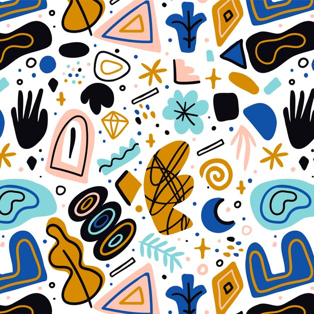 Patrón de garabato abstracto dibujado a mano