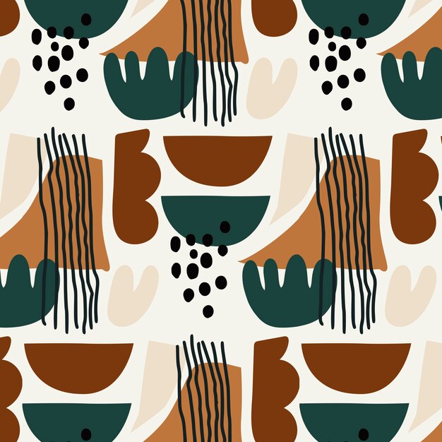 Patrón de garabato abstracto de diseño plano dibujado a mano
