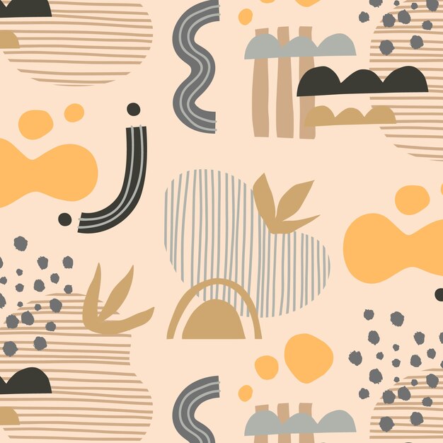 Patrón de garabato abstracto de diseño plano dibujado a mano