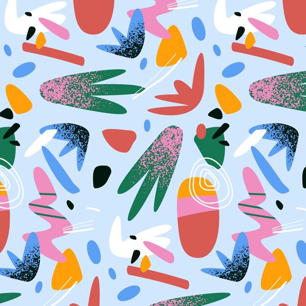 Patrón de garabato abstracto de diseño plano dibujado a mano