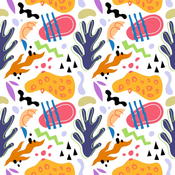 Vector gratuito patrón de garabato abstracto de diseño plano dibujado a mano