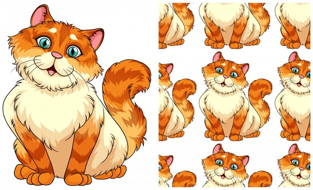 Patrón de gato sin costuras aislado en blanco