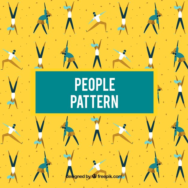Patrón de gente con diseño plano