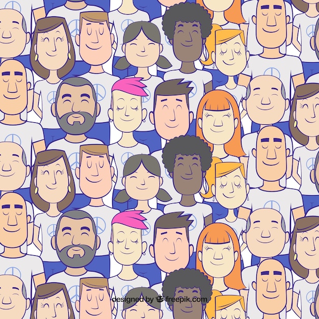 Patrón de gente con diseño plano
