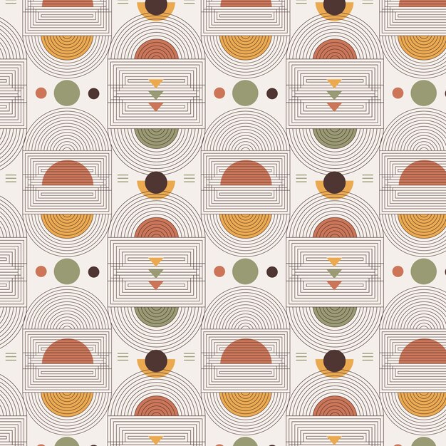 Patrón geométrico boho de diseño plano