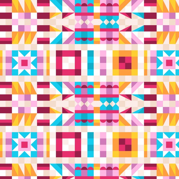 Patrón geométrico colorido de diseño plano