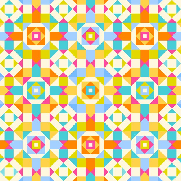 Patrón geométrico colorido de diseño plano