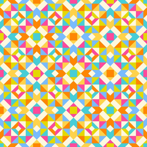 Patrón geométrico colorido de diseño plano