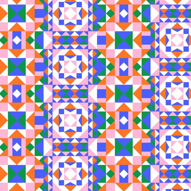 Patrón geométrico colorido de diseño plano