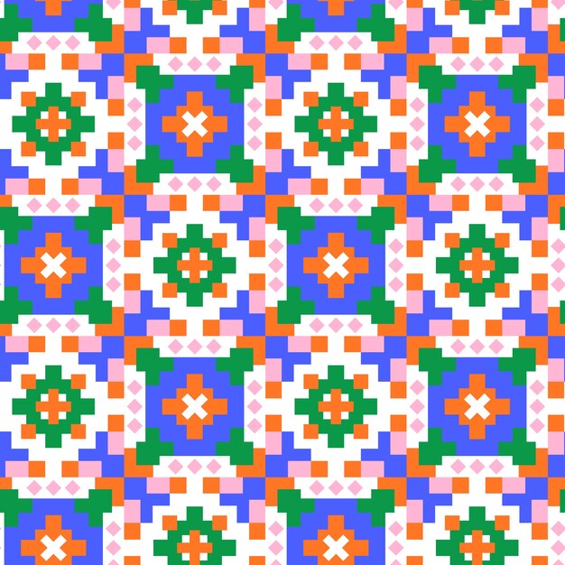 Patrón geométrico colorido de diseño plano