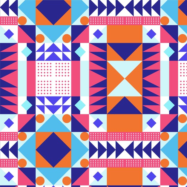 Patrón geométrico colorido de diseño plano