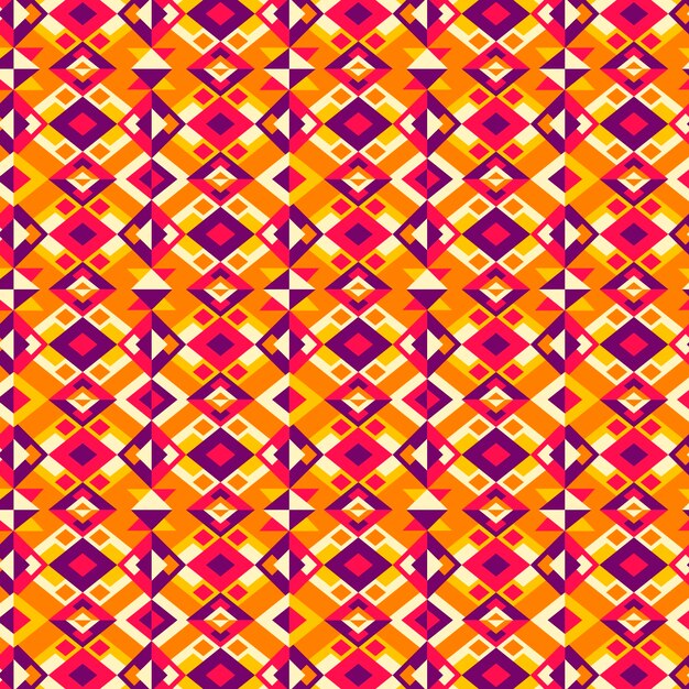 Patrón geométrico colorido de diseño plano