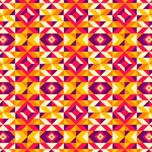 Patrón geométrico colorido de diseño plano