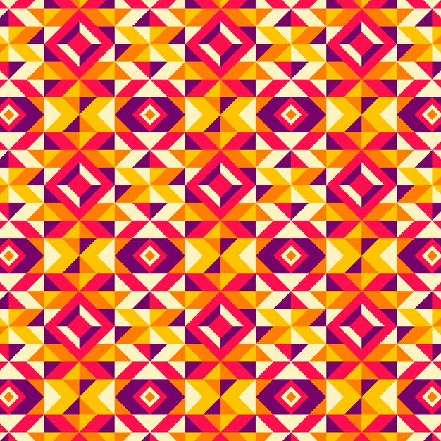 Patrón geométrico colorido de diseño plano