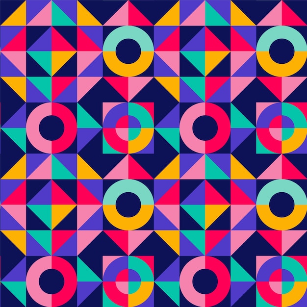 Patrón geométrico colorido de diseño plano
