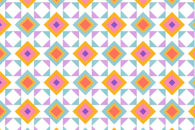 Patrón geométrico colorido de diseño plano
