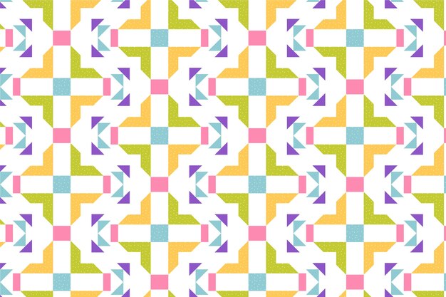 Patrón geométrico colorido de diseño plano