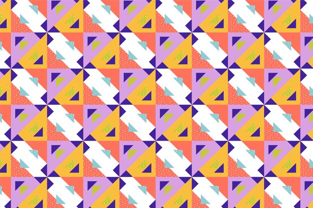 Patrón geométrico colorido de diseño plano