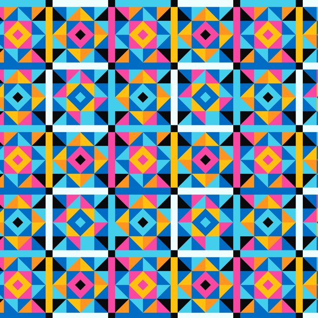 Patrón geométrico colorido de diseño plano