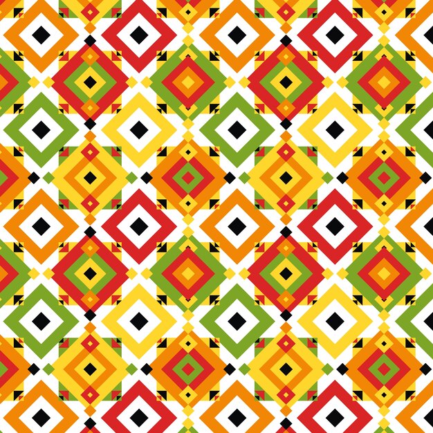 Patrón geométrico colorido de diseño plano