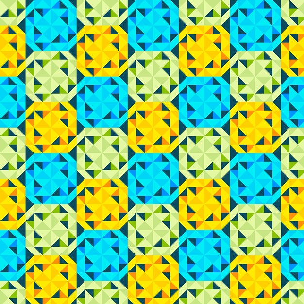 Patrón geométrico colorido de diseño plano