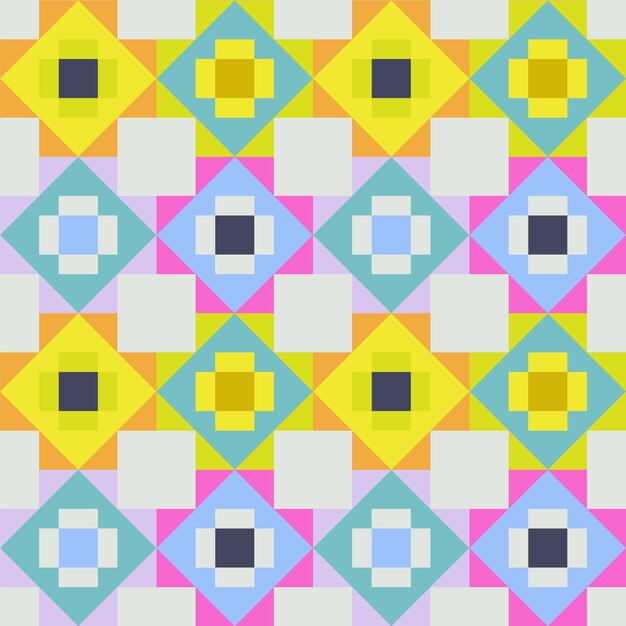 Patrón geométrico colorido de diseño plano