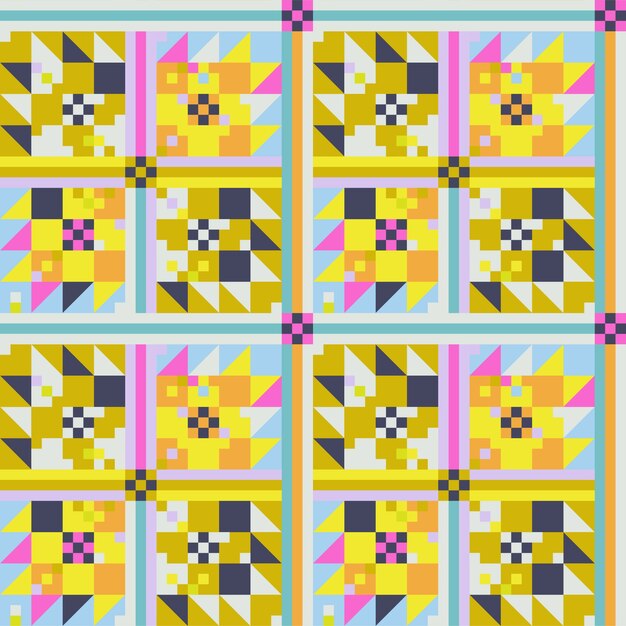 Patrón geométrico colorido de diseño plano