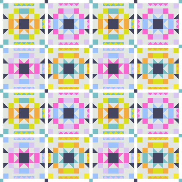 Patrón geométrico colorido de diseño plano